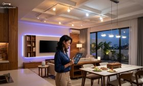 tren pencahayaan pintar (smart lighting) untuk interior rumah